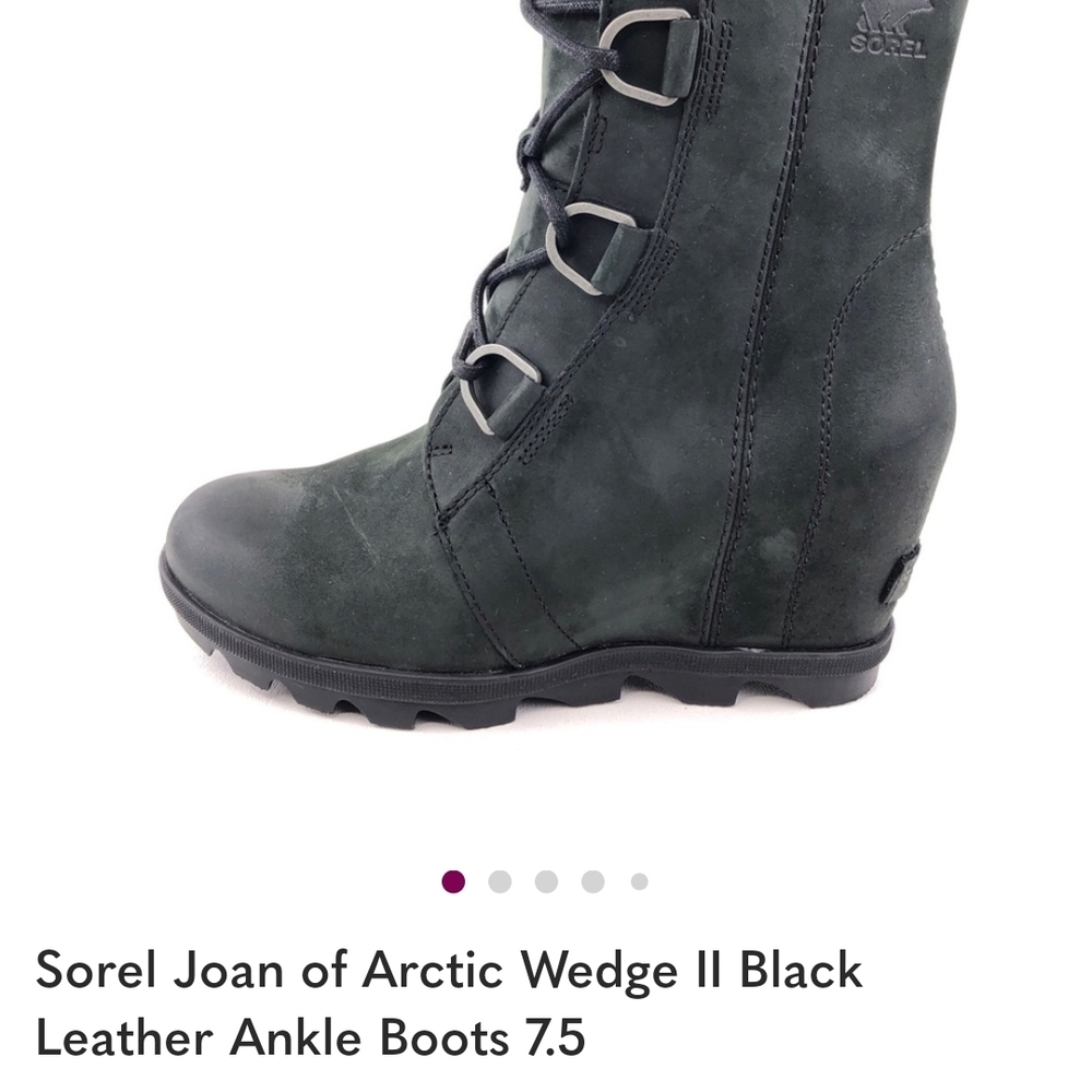 Sorel Black Leather Ankle Boots